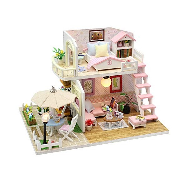 , Kit de Maison de poupée Miniature, Miniature de Maison de poupée avec lumière LED, Cadeaux for Les Parents damis, Princess