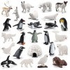 LUFEIS Figurines danimaux Marins, Lot de 26 Jouet Animal Polaire, Figurine Pingouin, Figurine Animaux, Figurines D Animaux A