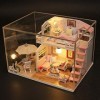 , Kit de Maison de poupée Miniature, Miniature de Maison de poupée avec lumière LED, Cadeaux for Les Parents damis, Princess