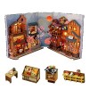 Cuteefun DIY Book Nook Kit, Mini Maison de Poupée DIY, Inserts Détagères, Livre en Bois Nook Set pour Adultes Construire, Fa