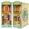 deAO Kit Livres, Bricolage Maison Miniature avec lumière LED, Livre Puzzle en Bois 3D pour Adultes à Construire, kit Maison d