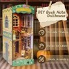 deAO Kit Livres, Bricolage Maison Miniature avec lumière LED, Livre Puzzle en Bois 3D pour Adultes à Construire, kit Maison d