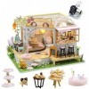 Kit miniature pour maison de poupée avec meuble, échelle 1/24 pour cadeau, maison de poupée miniature avec mouvement musical