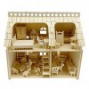 CUTEROOM Maison de poupées en Bois lemogo Maison séparée - Kit de Construction Artisanale en Bois avec Meubles DH003 