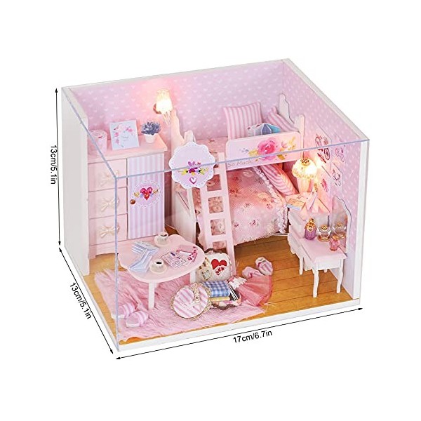 Maison de poupée Miniature, Mini kit de Maison de poupée sûre pour Les Enfants pour la décoration de la Maison de la Chambre 