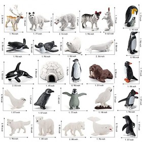 LUFEIS Figurines danimaux Marins, Lot de 26 Jouet Animal Polaire, Figurine Pingouin, Figurine Animaux, Figurines D Animaux A