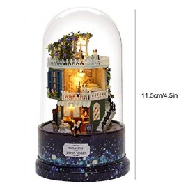 needlid Miniature de Maison de poupée en Bois, kit de Maison de poupée Miniature modèle 3D assemblant Un Style Moderne avec l