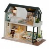 1/24 Kit de Maison de Poupées Miniature Bricolage Jouet de Maison en Bois danniversaire pour Adolescents, Style2