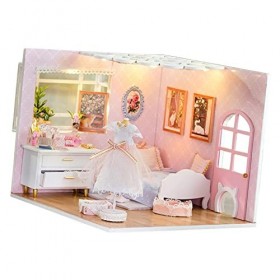 Oshhni Kit de Maison de poupée Bricolage avec Meubles de poupée Artisanat Ornements Kit de Meubles Miniatures modèle Chambre 