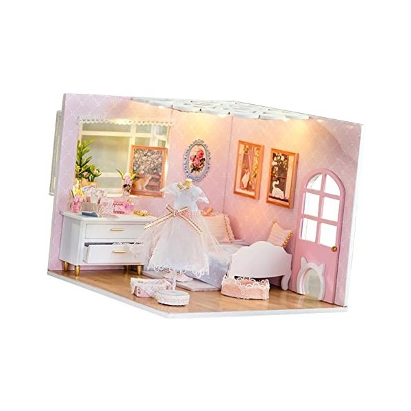 Oshhni Kit de Maison de poupée Bricolage avec Meubles de poupée Artisanat Ornements Kit de Meubles Miniatures modèle Chambre 