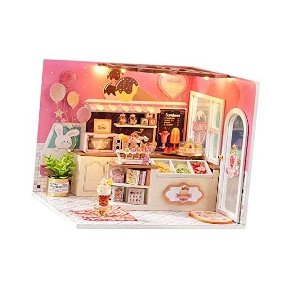 Oshhni Kit de Maison de poupée Bricolage avec Meubles de poupée Artisanat Ornements Kit de Meubles Miniatures modèle Chambre 