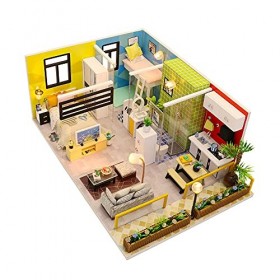 WonDerfulC Kit de maison de poupée miniature en bois 3D échelle 1/24 pour chambre créative, modèle de puzzle, surprise, Hallo