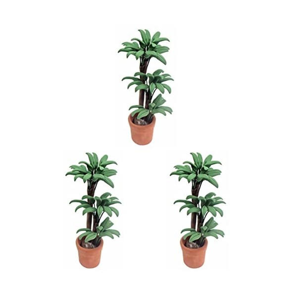 Toyvian 3 Pièces Maison De Poupée Arbre en Pot Ornement De Jardin Fleur Miniature Plantes De Jardin Décor De Mini Pots Pot po