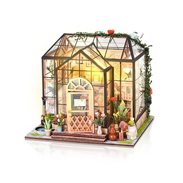 Cuteefun DIY Maison de Poupée Miniature a Construire, 1:24 Kit de Maison de Poupées Miniatures en Bois vec Meubles et Outils,