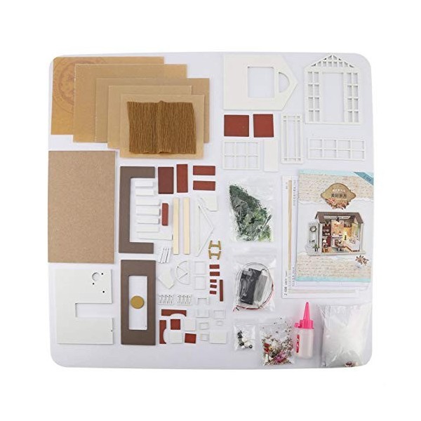 Tomantery Kit de maison de poupée miniature, adorable maison de poupée faite à la main 3D pour décoration de bureau pour cade