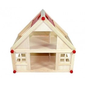 Freda - Dolls House - Made Of Wood - 2 Floors - With Carry Handle - 40 x 25 x 38 cm