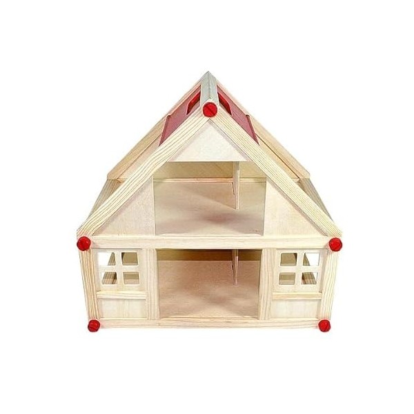 Freda - Dolls House - Made Of Wood - 2 Floors - With Carry Handle - 40 x 25 x 38 cm