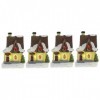 Toyvian 4 Pièces Micro Paysage Maison Ornements en Résine De Noël Pièce Maîtresse De Noël Maison De Neige De Noël Embellissem