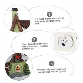 Toyvian 4 Pièces Micro Paysage Maison Ornements en Résine De Noël Pièce Maîtresse De Noël Maison De Neige De Noël Embellissem