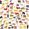 Jouets Animaux, Animaux de la Jungle Réalistes pour Enfants Jouet Garçon Jouet Fille Jeu éducatif Cadeau Fête,Lot de 64 Figur