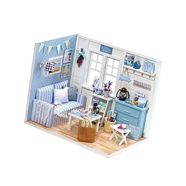 predolo Kit de Maison de Poupée Miniature Bricolage 1/24 avec Modèle de Meuble Cadeau Frais