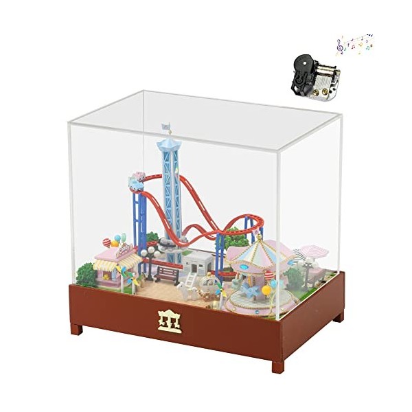 XLZSP Maison de poupée miniature avec meubles - Grande roue rotative - Puzzle 3D assemblé - Cadeau danniversaire pour le Nou