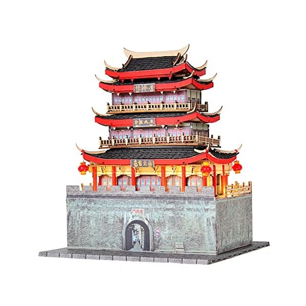 XLZSP BM805 Kit de maison de poupée en bois, modèle architectural chinois ancien 3D, maison miniature pour nouvel an, cadeau 