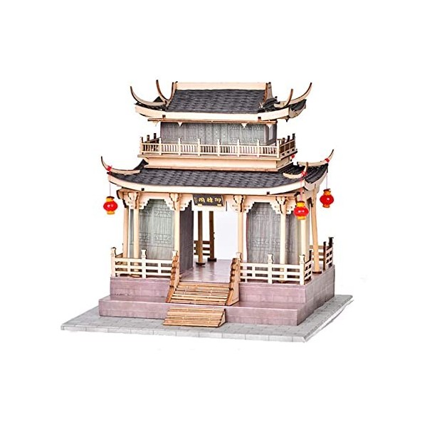 XLZSP BM805 Kit de maison de poupée en bois, modèle architectural chinois ancien 3D, maison miniature pour nouvel an, cadeau 