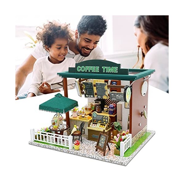 Limily Mini poupée Bricolage Ensemble Cabine en Bois, kit Meubles assemblés à la Main Miniature Jouets éducatifs avec Mouveme