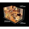 Kit De Meubles Miniatures En Bois Pour Maison De Poupée Puzzle 3D Appartements Loft Avec Lumières LED Cadeaux Danniversaire 