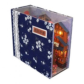 LICHENGTAI DIY Maison Miniature a Construire, Kit de Maison de Poupées Miniatures en Bois avec Meubles et lumière LED, Cadeau