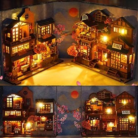 LICHENGTAI DIY Maison Miniature a Construire, Kit de Maison de Poupées Miniatures en Bois avec Meubles et lumière LED, Cadeau