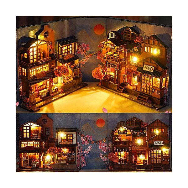 LICHENGTAI DIY Maison Miniature a Construire, Kit de Maison de Poupées Miniatures en Bois avec Meubles et lumière LED, Cadeau