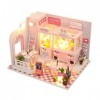 Huanxin DIY Miniature Dollhouse Kit 3D, Maison poupées avec des Meubles Lumière, Mouvement Musique Dollhouse en Bois Kit Plus