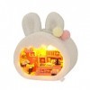 CAPRIZ Maison de poupée miniature à faire soi-même, kit de maison de poupée en bois et peluche avec lumière LED, petite maiso