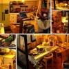 Maison de poupée Miniature de Style Industriel loft avec Housse Anti-poussière et Musique, Meubles en Bois, kit de Maison de 