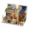 misppro Kit maison de poupée miniature à monter soi-même – Maison Hokkaid échelle 1:24 avec lumières