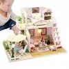 Maison de poupée Bricolage Loft 3D Maison de poupée Miniature en Bois avec des Meubles Mini-Exquis modèle dappartement Kit d