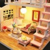 Maison de poupée Bricolage Loft 3D Maison de poupée Miniature en Bois avec des Meubles Mini-Exquis modèle dappartement Kit d