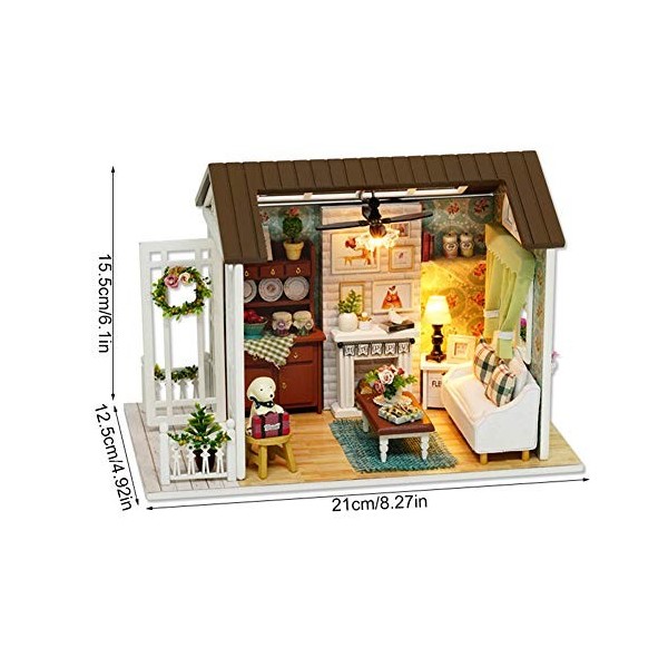 Weikeya Kit de Maison de poupées Miniatures, Maison Faite à la Main Adorable sûre et fiable pour la décoration de la Chambre 