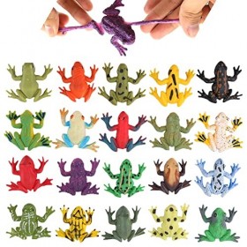 Jouets Grenouilles, 12 Sacs Lot Mini Grenouilles en Caoutchouc, Monde Animal，Caoutchouc Alimentaire de Qualité Médicale étira