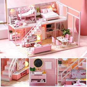 Joberio Mini Maison de poupée - Kit de Maison de Bricolage Miniature de Maison de poupée - Kits dartisanat de Bricolage de M