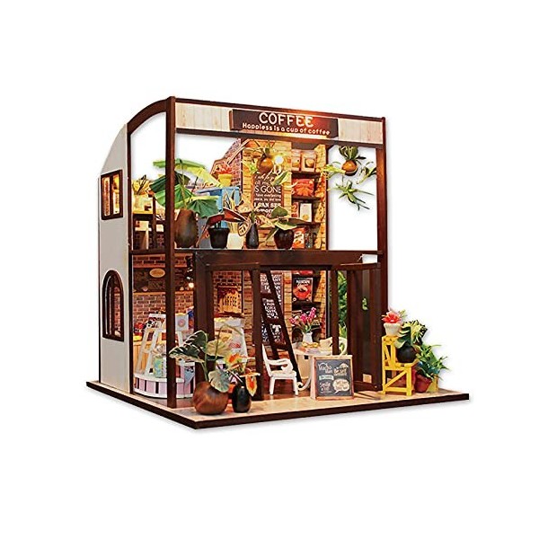 Maison de poupée miniature à monter soi-même avec meubles, kit de maison de poupée en bois résistant à la poussière et mouvem