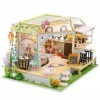 Maison de poupée miniature à faire soi-même avec meubles, kit de maison de poupée miniature à faire soi-même, kit de maison d