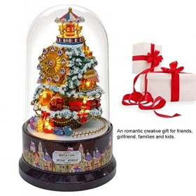 Viccilley Kit de Maison de Bricolage - Miniature de Maison de poupée Bricolage créative avec Couvercle Anti-poussière de boît