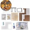 Ejoyous Kit de Maison de Poupée Miniature à Faire Soi-même, Meubles de Maison en Bois 1:24 avec Lumière, Décoration de Maison