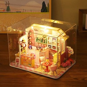 TOPBSFARNY Bricolage Cottage Dessert Whisper Glass Room Model Assemblé Meubles de Maison de poupée avec Housse de poussière K