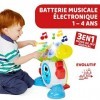 Chicco Batterie Rock Band, Batterie pour Enfants, Instruments de Musique Electronique Évolutifs avec 4 types de Musique et Je