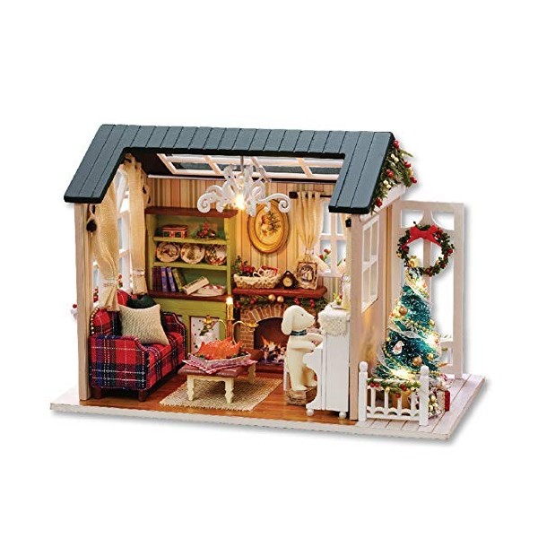 Oyunngs Maison de poupée Bricolage Maison de poupée Miniature Bricolage Mignon Maison Kit, Jouets artisanaux Grand Cadeau da