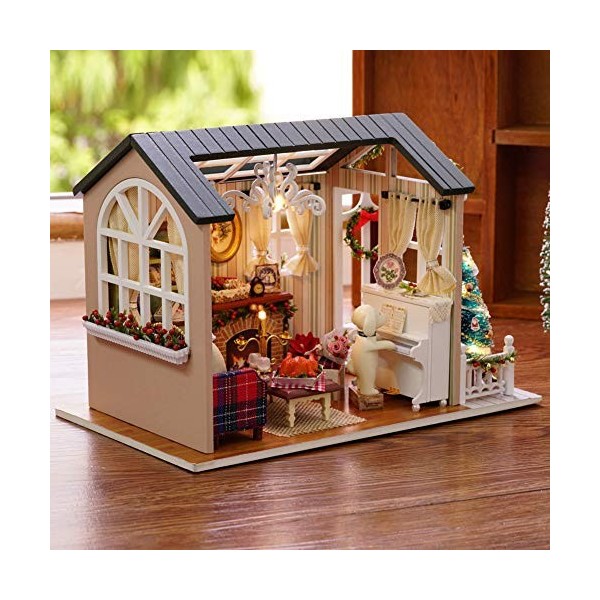 Oyunngs Maison de poupée Bricolage Maison de poupée Miniature Bricolage Mignon Maison Kit, Jouets artisanaux Grand Cadeau da